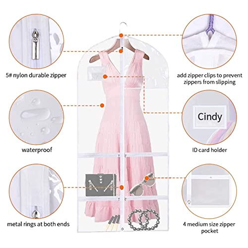 Dance Costume Garment Bag, 3 Packs Dance Garment Bag, Costume Bags For Dancers, Garment Bag for Hanging Clothes, Garment Bag for Dance Costumes,Garment Bags with Pockets for Dance - size: L: 23.6x50inch