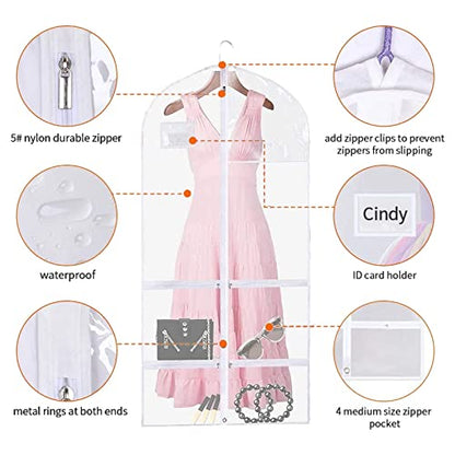 Dance Costume Garment Bag, 3 Packs Dance Garment Bag, Costume Bags For Dancers, Garment Bag for Hanging Clothes, Garment Bag for Dance Costumes,Garment Bags with Pockets for Dance - size: L: 23.6x50inch