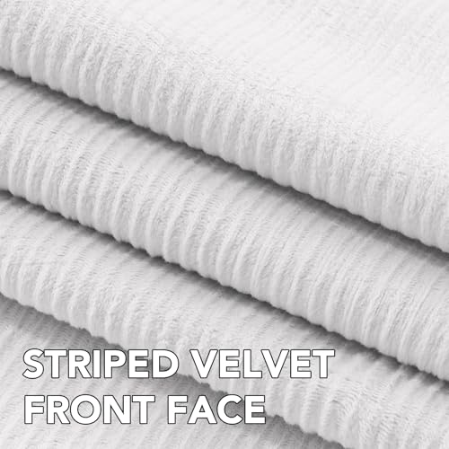 H.VERSAILTEX Velvet 100% Blackout Curtains for Living Room Full Light Blocking Curtains Thermal Insulated Room Window Drapes Soft Luxury Curtains Grommet Top 2 Panels (55" W x 84" L, White) - color: White, size: 55"W x 84"L (Pack of 2)