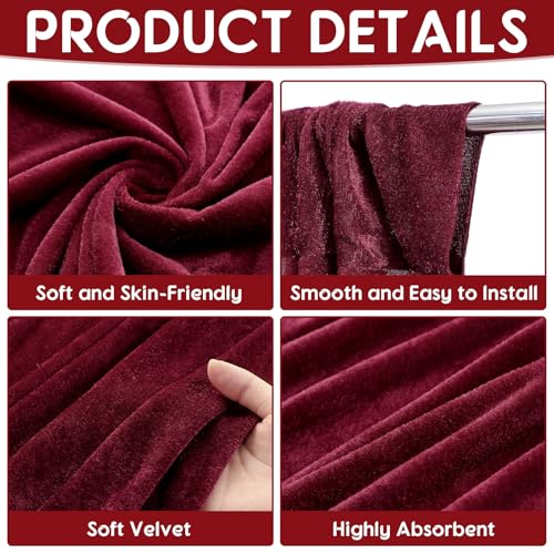 Hunnmingre 2 Pcs 5 X10 ft Velvet Curtains Backdrop Drapes, Burgundy | Wrinkle Free Silky, Velvet Wedding Backdrop Drapes, Photo Curtains for Parties Birthday Baby Shower Photography Background - color: Burgundy