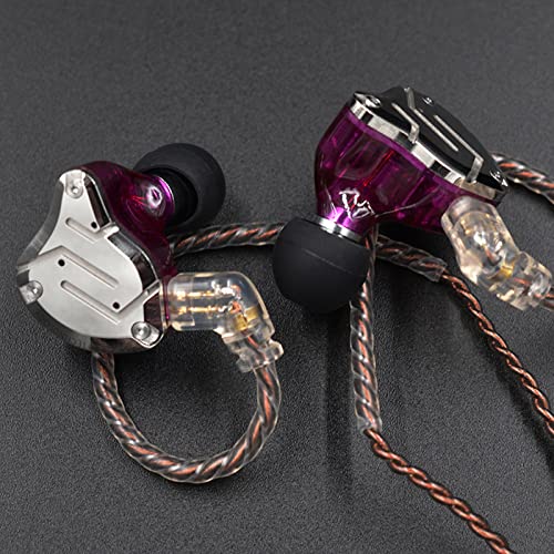 KZ ZS10 Pro 4BA+1DD in Ear Monitor Earphone 5 Driver HiFi Metal Earbuds Headphone Noise Cancelling IEM Earphone - color: ZS10 PRO purple, size: with mic