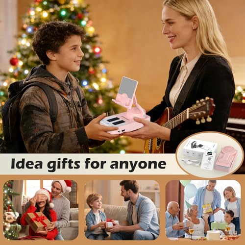 JTEMAN Cell Phone Stand with Bluetooth Speaker and Charging Stand,Piano Keys Design,Music Lovers & Teacher Gifts,Birthday Gifts for Men Women Dad Mom,Cool Tech Gadgets-Pink - color: Pink
