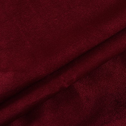 Cherry Home Set of 2 Velvet Flannel Room Darkening Blackout Curtains Panels Drapes Grommet 52 Wide by 108 Long Burgundy for Living Room - color: Burgundy, size: 52"W x 108"L (Pack of 1)