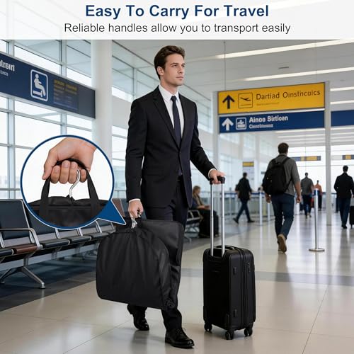KIMBORA 43" Suit Bags for Closet Storage and Travel, Gusseted Hanging Garment Bags for Men Suit Cover With Handles for Clothes, Coats, Jackets, Shirts（3 Packs） - size: 43"