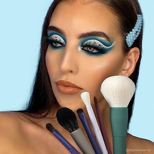 Makeup Brushes, EIGSHOW 5 Color Essential Travel Makeup Brush Set with Ultra Soft Synthetic Fibers for Powder Blush Concealer Contouring Highlighting - color: Light 5 colors