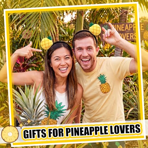 Knitgrip 2 Pcs Pickle Headband Funny Costume Accessories,Pineapple | Pineapple Hats for Adults Women, Halloween Party Dress Up, Novelty Headwear for Theme Events, Realistic Green Veggie Design - style: Pineapple