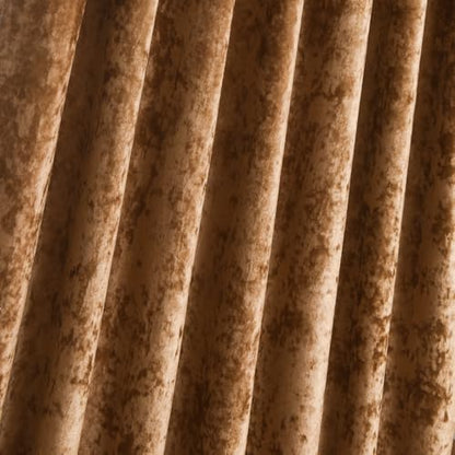Lux Caramel Crushed Velvet Curtains 2 Panel Set - 84 inches Long Room Darkening Luxury Distressed Velvet Rod Pocket Window Drapes for Living Room Bedroom 52" W x 84" L - color: Caramel, size: 52"W x 84"L (Pack of 2)