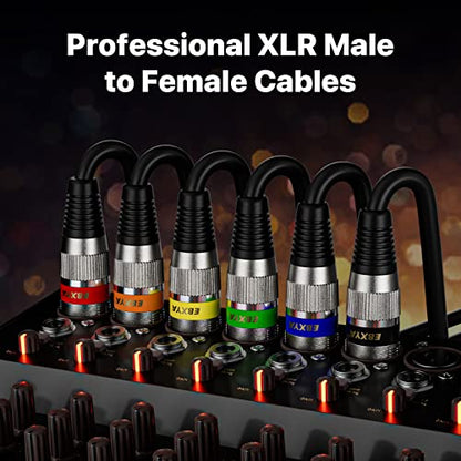 EBXYA XLR Cable 25ft 6 Pack - Mic Cables Balanced DMX Cable Male to Female - color: 6 Pack, size: 25 feet-6 Pack