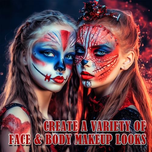 BOBISUKA Halloween Zombie Makeup Kit with 4 Colors Face Body Paint & Applicator, Fake Blood, Liquid Latex and Scar Wax SFX Makeup Set for Vampires Wounds Clown Cosplay Special Effects Makeup - color: Zombie Makeup