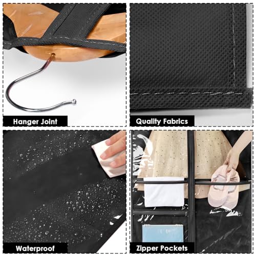 Univivi 40 Inch Dance Costume Garment Bags for Dancers, Black, 8 Pack - color: Black, size: 8 Pack