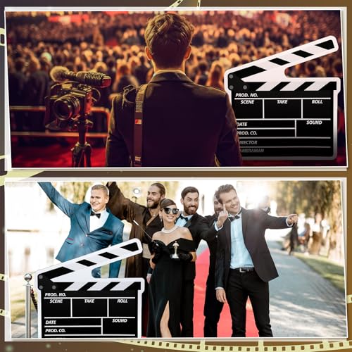 Yookeer 42" Movie Night Clapboard Cardboard Cutout Stand-up Life Size Movie Premiere Party Decoration Director Action Scene Clapper Backdrop Photo Prop for Film Theater Theme Party Event Theater Decor - style: Clapper