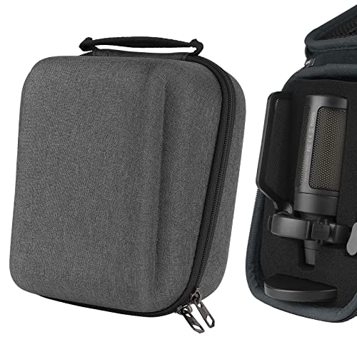 Geekria for Creators Microphone Case Compatible with Fifine AmpliGame A6V, A6T, A6B, A6W, A6TB, A6TP, A6VB, A6VW, Hard Shell Mic Carrying Case, Travel Protective Bag with Cable Storage