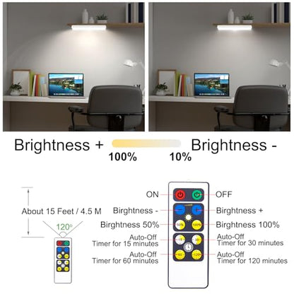 BIGMONAT Under Cabinet Lighting Wireless, Battery Operated Lights with Remote, 3000K Warm White Dimmable Push Light,80 Lumen Stick-On LED Lighting Bar for Shelf, Kitchen, Hallway, Pantry 4Pack - color: WHITE -4PK