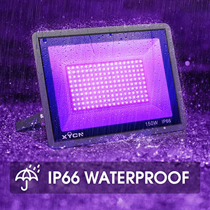 YANYCN 4 Pack 240W LED Black Light,Black Flood Light Outdoor with Plug and Switch, IP66 Waterproof Blacklight Flood Light Neon Glow for Glow Party, Halloween, Fluorescent Poster, Body Paint, Aquarium - size: 4-Pack 240W