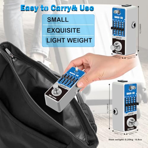 Bass EQ Pedal, 5-Band EQ Pedal Electric Bass Equalizer (62.5Hz 125Hz 500Hz 1kHz 4kHz) Provides ±18dB for Each Band EQ Seeker for Bass True Bypass - color: Blue Bass EQ