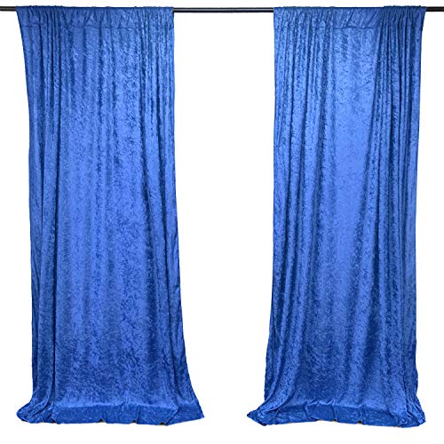 AK TRADING CO. 10 feet x 10 feet Lush Velvet Backdrop Drapes Curtains Panels with Rod Pockets - Wedding Ceremony Party Home Window Decorations - Royal Blue - color: Royal