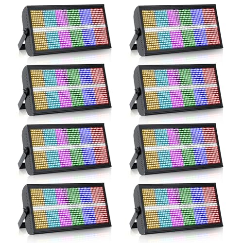Led Wall Washer Light,200W Stage Lighting Bar Dj Light Bar Party Lights DJ Disco Lights Professional DMX Control Auto Play Sound Activated Strobe Lighting for Parties Church Wedding Club-8PC - color: Black 8PC