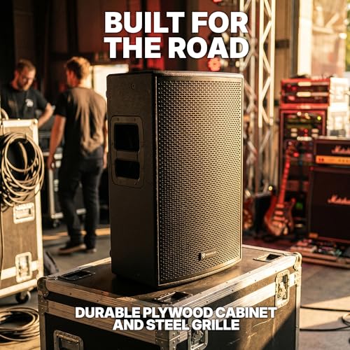 Rockville PLX12 12" Powered PA Speaker, 3000W Peak / 750W RMS, Plywood, DSP | Enclosure, Bluetooth 5.2 TWS, 2 XLR/TRS Inputs, AUX, XLR Output, Wedge Monitor, Pole Mount, 127dB SPL, Class D, 12 Fly Points
