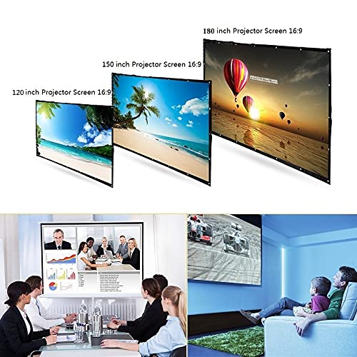180 Inch Outdoor Projector Screen 16:9 Folding Portable Movie Screen | HD Home Theater, Large Size, Thick Canvas Movie Projection Screen for Camping/Office/Party/Double Sided Projection - size: 180 Inch