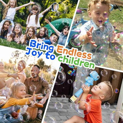 4-Pack Automatic Bubble Wands for Kids,Dinosaur Bubble Machine with Rechargable Battery Indoor Outdoor Toys for Boys Girls Age 3-8 Easter Birthday Wedding Party Gift