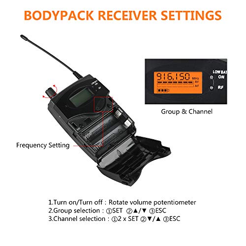 XTUGA RW2080 Wireless in Ear Monitor System,902-928mhz(Only Bodypack) - size: Only one bodypack