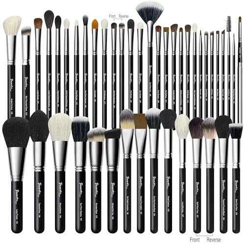 Bueart Design 42Pcs PRO Grade Makeup Brushes Set Ultra Soft (Black) - color: Black-A