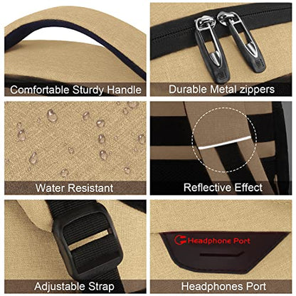 Laptop Backpack,Business Travel Anti Theft Slim College Backpack | Water Resistant Durable Computer Bag Gift for Women & Men Fits 15.6 Inch Laptop and Notebook - Khaki - color: Khaki, size: 15.6 Inch, style: Laptop