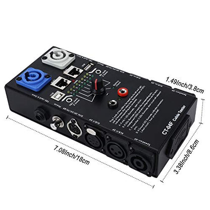 MFL. 13-Plug Audio Cable Tester Line Finder Black 13-in-1 Cables Checker 8-Way Switch Wire Tracker with LED Indicators, Rectangular - style: 13-Plug