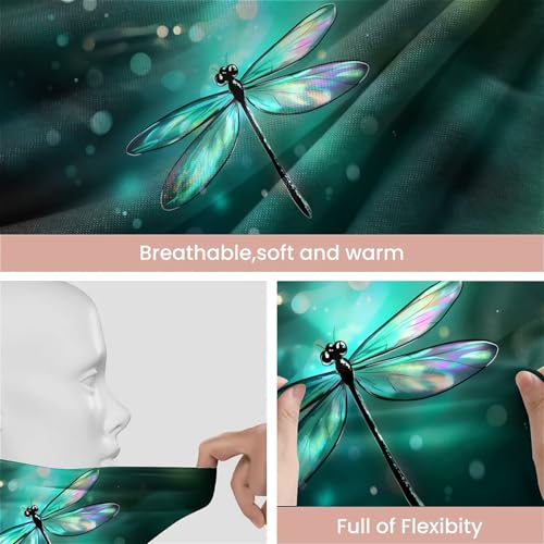 Art Owl Women's Slouchy Beanie Hat Cute Turban Hats Cancer Headwear Caps Baggy Skull Sleep Scarf - color: Green Dragonfly