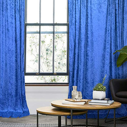 AK TRADING CO. 10 feet x 10 feet Lush Velvet Backdrop Drapes Curtains Panels with Rod Pockets - Wedding Ceremony Party Home Window Decorations - Royal Blue - color: Royal