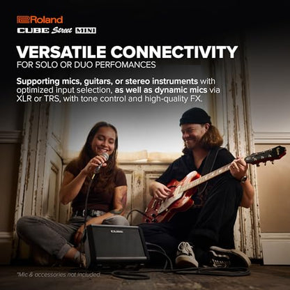 Roland Cube Street Mini | Ultra-Compact Amplifier | Exceptional Sound | Ideal for Small Events | Supports Mics, Instruments & More | Up to 7 Hours Battery Life | Built-in Effects | Bluetooth Audio | Small Events, Supports Mics, Instruments and More, Up to