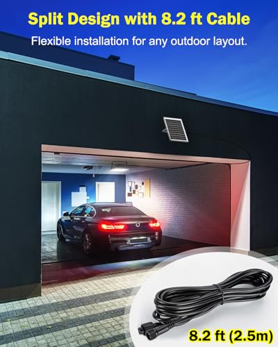 Engrepo Solar Lights Outdoor 3000LM Auto On/Off Dusk to Dawn Light | IP65 Waterproof Outside Solar Powered Security Flood Light with Remote Control for Wall Porch Shed Barn