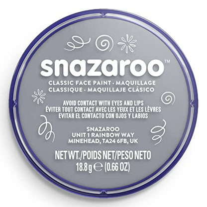Snazaroo Classic Face and Body Paint, 18.8g Pot, Dark Grey | Non-Toxic Hypoallergenic, Safe, Washable, Face & Body Paint for Halloween, Cosplay Costumes, Dress Up, Parties and Festivals - color: Dark Grey, style: 18.8g (0.66-oz) Pot