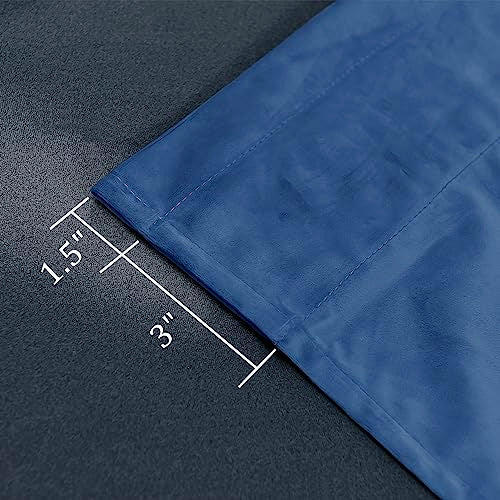 Hiasan Blue Velvet Blackout Curtains 96 inches Long, 2 Panels, 42W x 96L - color: Blue, size: 42"W x 96"L (Pack of 2)