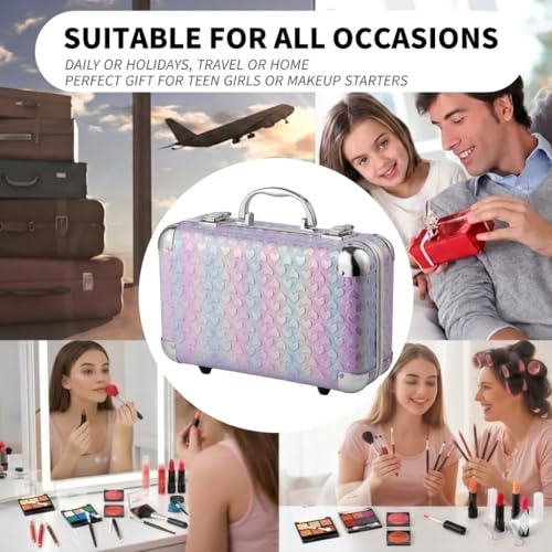 Hot Sugar All In One Makeup Set for Teenager Girls (Purple Heart) | Full makeup kit for beginners includes eye shadow palette, blush, lip gloss, lipstick, lip and eye pencils, brush, mirror. - color: Purple Heart