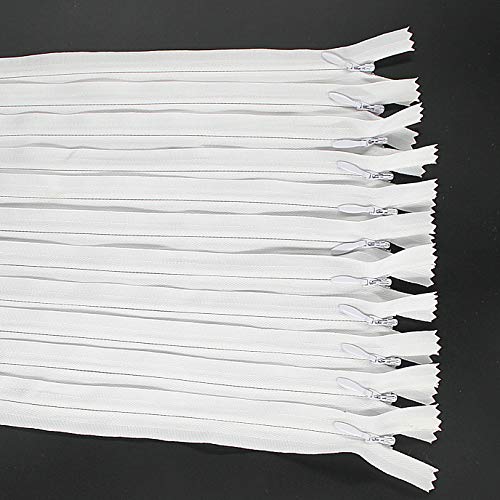 Leekayer 20PCS Invisible Nylon Coil Zipper,Clothing Zipper,DIY Sewing Tool | Leekayer 20PCS Invisible Nylon Coil Zipper,Clothing Zipper,DIY Sewing Tools for Craft Special(24 inch,White) - color: White, size: 24inch-20PCS