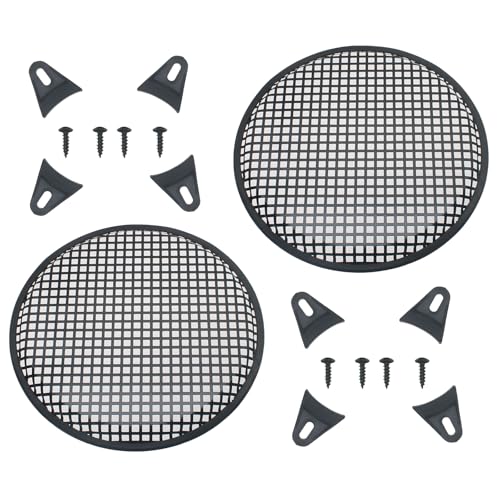 FDXGYH 2 Pack 12 Inch Square Hole Metal Mesh Speaker Grill Covers Subwoofer Grill Protective Case with Mounting Screws for Home Audio Car Speaker (Black) - size: Square Hole-12 Inch-Bl-2