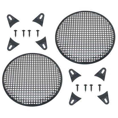 FDXGYH 2 Pack 12 Inch Square Hole Metal Mesh Speaker Grill Covers Subwoofer Grill Protective Case with Mounting Screws for Home Audio Car Speaker (Black) - size: Square Hole-12 Inch-Bl-2