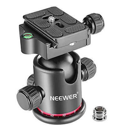 Neewer Professional Metal 360 Degree Rotating Panoramic Ball Head with 1/4 inch Quick Release Plate and Bubble Level,up to 17.6pounds/8kilograms,for Tripod,Monopod,Slider,DSLR Camera,Camcorder - style: GM-MT(Red)