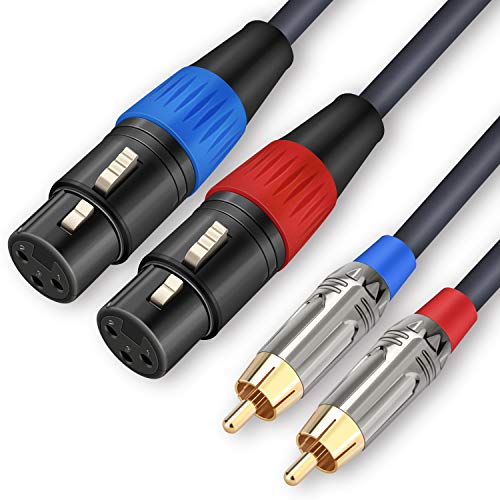 Jolgoo XLR to RCA Cable - Dual Female to Dual Male, 3.3 Feet, HiFi Audio, OFC Wire, for Amplifier, Mixer, Microphone - size: 3.3 Feet, style: Dual XLR Female to Dual RCA Male