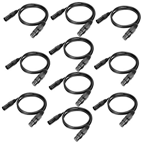 DMX Cables 3.2ft, 3-Pin XLR Male to Female Lighting Signal Cables - size: 3.2ft Dmx Cables
