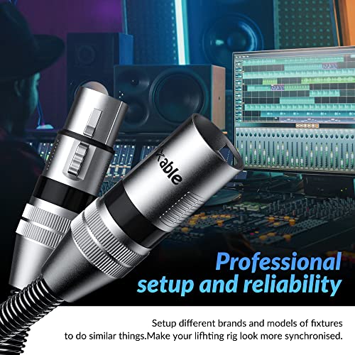 Kxable XLR Microphone Cable 30FT, XLR Male to Female Balanced Mic Cable, 3-Pin Shielded Speaker Cord, Zinc Alloy Connectors, Premium 22AWG Pure Copper, Metal Spring SR, Recording Studio, Podcast - size: 30FT, style: 1-Pack