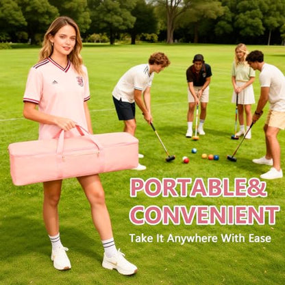 39'' Croquet Set Storage Bag, Travel Sports Carrying Bag for Croquet Set | Large Capacity, Croquet Mallet Storage Goalball Bat Organizer, for Holding 6 or 8 Players Set, Croquet Stick Tote, Bag Only
