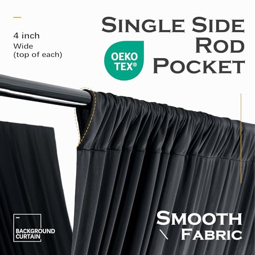 60ftx40ft Black Ceiling Curtain for Wedding Parties - color: Black, size: 60"W x 480"L (Pack of 12)