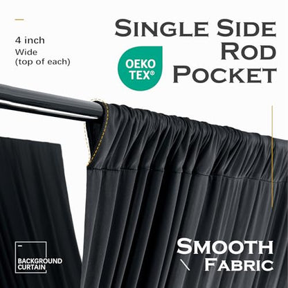 60ftx40ft Black Ceiling Curtain for Wedding Parties - color: Black, size: 60"W x 480"L (Pack of 12)