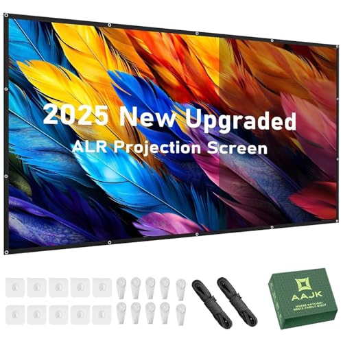AAJK 120in Outdoor ALR Projector Screen Portable Anti-Crease Movie Screen - size: 120in pro