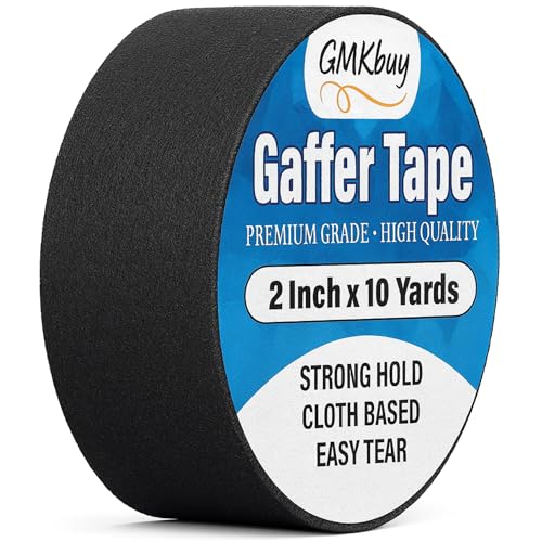 2 in x 10 Yd Black Gaffers Tape – Heavy Duty, Non-Reflective, Easy to Tear, Waterproof Matte Gaffer Stage Tape – Gaff Cloth Tape for Photography, Filming Backdrop & Production - color: Black, size: 2 Inch x 10 Yard - [1 Pack]