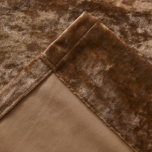 Caramel Crushed Velvet Curtains with Rod Pocket Luxurious Thermal Insulation Room Darkening Window Panels for Living Room Bedroom Office, 2 Panels Set 52" W x 84" L - color: Caramel, size: 52"W x 84"L (Pack of 2)
