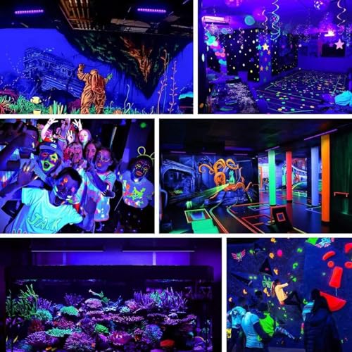 YANYCN 4 Pack 400W LED Black Light,Black Flood Light Outdoor with Plug and Switch, IP66 Waterproof 395nm to 405nm LED UV Blacklight Neon Glow for Glow Party, Halloween, Fluorescent Poster, Body Paint - size: 4pack 400W led black light