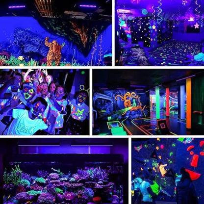 YANYCN 4 Pack 400W LED Black Light,Black Flood Light Outdoor with Plug and Switch, IP66 Waterproof 395nm to 405nm LED UV Blacklight Neon Glow for Glow Party, Halloween, Fluorescent Poster, Body Paint - size: 4pack 400W led black light